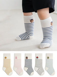 Calcetines Xiangyi al por Mayor, de Algodón sin Costuras, Unisex, a Rayas, con Dibujos Animados, hasta la Rodilla, para Bebés, Niños y Niñas - Product Image 1