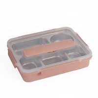 Boîte à déjeuner bento hermétique pour enfants, 5 compartiments, en acier inoxydable pour les étudiants plats alimentaires pour la cantine