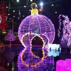 Décorations <span class=keywords><strong>de</strong></span> <span class=keywords><strong>Noël</strong></span> Extérieures Étanches en 3D avec Motifs Lumineux LED, Cadre en Fil Métallique Fait Main, Grandes Ornements, Arches Géantes et Boules Lumineuses pour Centres Commerciaux - Product Image 2