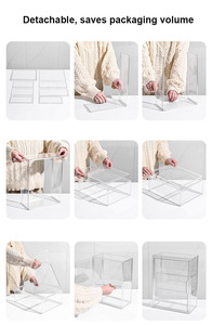 Boîte <span class=keywords><strong>de</strong></span> <span class=keywords><strong>rangement</strong></span> cosmétique en plastique transparente à 3 niveaux, grande capacité, à fixer au mur, anti-poussière, avec porte magnétique pour parfums et soins <span class=keywords><strong>de</strong></span> la peau - Product Image 4