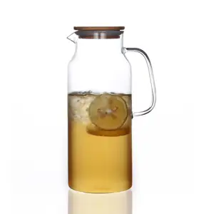 Custom Hot Cold Water Ice Tea Coffee Milk Juice Glass Cup Clear Luxury Glass Water Jug