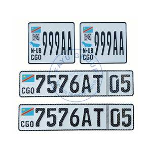 Placa de Matrícula de Acrílico para <span class=keywords><strong>Coche</strong></span> Congo, Placa de Vehículo de Plástico RDC - Product Image 5