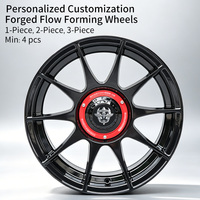 Ruedas FLowtone OZ Racing de 15 Pulgadas 4x100/114.3 Negras Multirradio de Aleación para Nissan Toyota Mazda Skoda Subaru