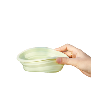 Bol pour animaux de compagnie en Silicone de style solide Portable plat de nourriture et d'eau pour chien pliable bol d'alimentation surélevé décoratif - Product Image 1
