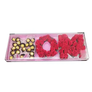 Sweet Cardboard Letter Flower Verpackung Muttertag Mutter Blumen Geschenk box für Schokolade Erdbeere