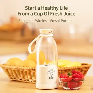 Blender buah 6 pisau 500ml, Blender Juicer USB dapat diisi ulang perjalanan portabel pembuat jus segar - Product Image 2