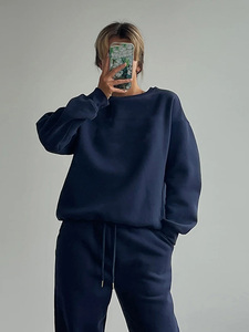 Custom Logo Sportswear Sweatsuit Workout Fitness Fleece Plus Size Sweatshirt and <b>Sweatpants</b> Jogger Sets Tracksuit for Women - Product Image 4