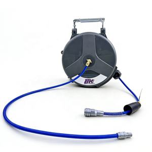 Enrouleur de tuyau d'air haute pression à rétraction automatique |   Tuyau pneumatique de qualité industrielle pour lavage de voitures, garage et atelier - Product Image 1