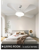 Ventilateur de plafond industriel moderne à télécommande, 52 pouces, moteur DC à 5 pales, 6 vitesses, faible bruit, noir, avec lumière LED