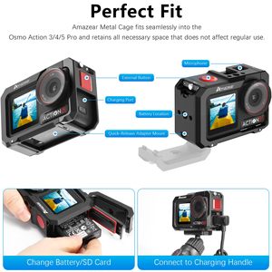 Amazear Release Protective pour DJI Osmo Action 5 pro, cadre de fixation rapide, cage en alliage d'aluminium, accessoires métalliques - Product Image 2