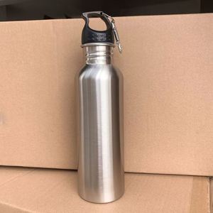Bouteille d'eau en acier inoxydable à paroi simple de 400-1000 ml, à large ouverture, gourde de sport portable, anti-fuite, pour le cyclisme en plein air, la remise en forme - Product Image 2