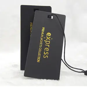 Etiqueta Colgante De Papel garment hangtags black cardboard 800gsm clothing swimming bags eco friendly hang tag