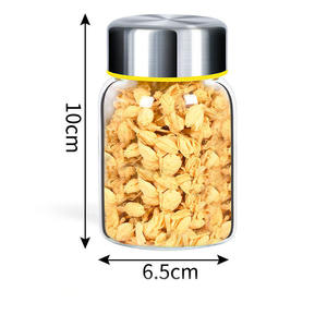 Caliente alto vidrio de borosilicato 100ml 150ml tamaño pequeño forma redonda comestible Nido de Pájaro tónico tarro de vidrio con tapa inoxidable - Product Image 1