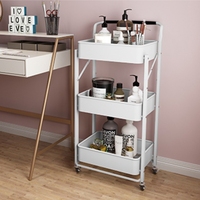 Chariot utilitaire pliable Joyings avec roulettes et 3 niveaux de rangement en métal pour salon et cuisine