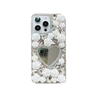 Funda de Teléfono con Espejo y Decoración de Piedras de Lujo, Nueva, al por Mayor, para iPhone 18, 17 Pro Max, 16, 15, 14, 13, Resistente a Impactos, para Mujer