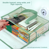 Pochette à fermeture éclair en PVC de grande capacité de style coréen sac de documents de stockage de bureau scolaire avec poignée pour les produits de classement en gros de fichiers