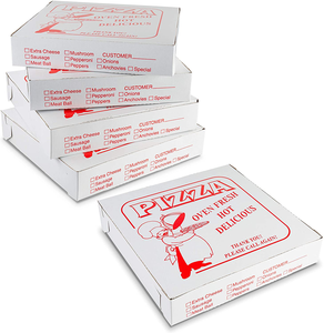 Wholesale Custom Logo Printing White Corrugated Pizza Packing Paper Carton Box