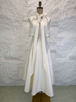 Robe de soirée longue OUDINA de haute qualité, élégante, en satin, avec nœud, sans manches, coupe trapèze, grande taille
