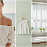 100% coton Jacquard Oeillet Tissu Blanc Oeillet Coton Broderie Tissu Pour vêtements