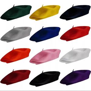 Moda nero rosso verde blu cappelli personalizzati 3d ricamo logo lana Boina berretto di feltro - Product Image 3