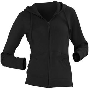 <b>Women's</b> Hooded <b>Zip</b>-<b>Up</b> Jacket Loose Fit Full Sleeve Solid Color Breathable Yoga <b>Top</b> with Pockets - Product Image 2