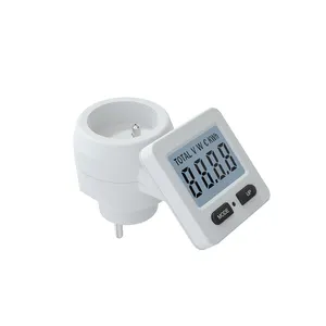 High Quality French Plug Digital Power Meter Digital Watt Meter Socket With LCD Display