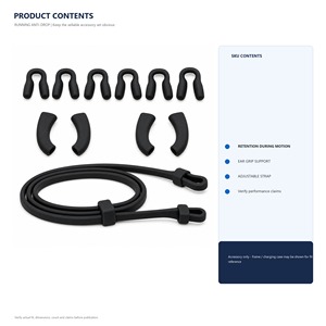 Kit de Correas de Silicona Antideslizantes <span class=keywords><strong>para</strong></span> Auriculares, <span class=keywords><strong>para</strong></span> Gafas Inteligentes Meta Ray-Ban <span class=keywords><strong>Oakley</strong></span> Vanguard HSTN Gen 2 - Product Image 2