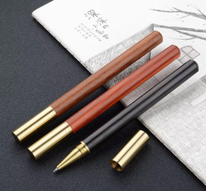 Rosewood &amp; Ebony Wood Promotional Fountain <strong>Pen</strong> with 0.5mm Tip Black Ink Custom Logo Printing - Product Image 2
