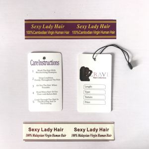 Personalizzato a buon mercato estensione dei capelli con <span class=keywords><strong>etichette</strong></span> per capelli proprio Logo stampa Bundle Label per scarpe per capelli borse fatte <span class=keywords><strong>di</strong></span> <span class=keywords><strong>stoffa</strong></span> - Product Image 6