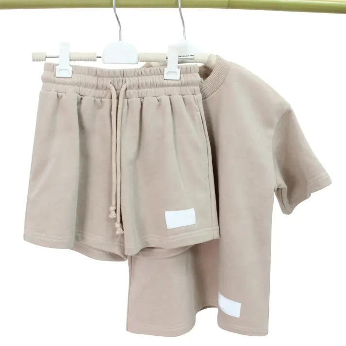 Bán Sỉ Bộ 2 Món Tùy Chỉnh Cho Trẻ Tập Đi Bộ Quần Áo Ngắn Thấm Mồ Hôi Áo Thun Cotton Nặng Và Quần Đùi Quần Áo Mùa Hè Cho Bé Trai