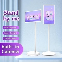 Téléviseur Android portable de 21,5 pouces avec écran tactile, affichage sans fil, télévision intelligente avec caméra intégrée et télécommande
