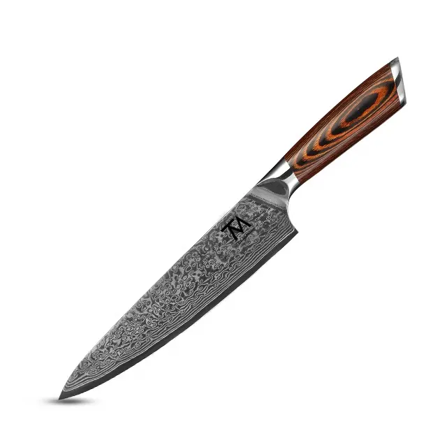 Pisau Messer Cuchillo sıcak satış profesyonel 8 inç japon 67 katmanlı şam mutfak şef bıçağı et kesmek için keskin bıçaklar tedarikçisi