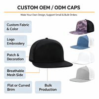 Casquette Trucker Homme Personnalisée avec Logo, 6 Panneaux, Visière Plate, Broderie, Maille Respirante et Imperméable, Réglable, Tendance