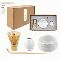 Ensemble de matcha en céramique de marque le plus vendu avec fouet en bambou, style Japandi, écologique, coffret cadeau de voyage 3 pièces