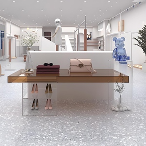 Phụ Nữ Hiện Đại Của Cửa Hàng Quần Áo Bảng Hiển Thị Với Có Thể Tháo Rời Acrylic Đảo Cho Giày Túi Xách Và Các Mặt Hàng Quần Áo Nhà Máy Trực Tiếp - Product Image 1