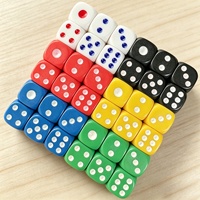 Dés de Mahjong en Acrylique Plastique Colorés Personnalisables avec Logo, 18mm, 6 Faces, Écologiques et Durables, Lot de 6 Pièces pour Jeux de Société - Vente en Gros