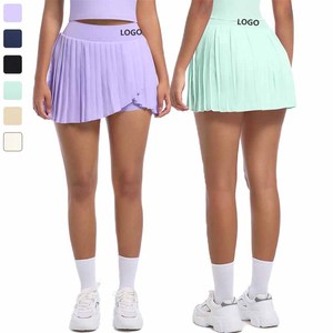 XW-7083 ukuran besar ramping kebugaran lipit kustom pakaian olahraga wanita Gym pinggang tinggi grosir olahraga tenis atletik rok - Product Image 1