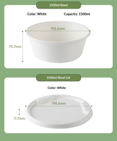 Biologisch afbreekbare suikerriet papieren bekers, bagasse kleine pulpkommen, ronde saladekommen (olie- en waterdicht) voor afhaal