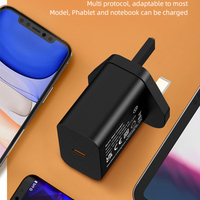 Chargeur rapide USB-C PD 20W Shenzhen Lvxiangyuan, prise UK, certifié CE UKCA, adaptateur secteur 3 broches pour iPhone, OCP OVP