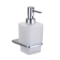 Distributeur de savon liquide en verre givré, en alliage de zinc durable, de haute qualité, à fixation murale, pour hôtel, villa