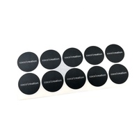 Étiquettes adhésives rondes noires en papier recyclé personnalisées ZPT10-17, petites étiquettes pour bouteilles cosmétiques, étiquettes pour boulangerie