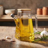 Botol Minyak Tahan Suhu Tinggi 700ML 500ML Kaca Borosilikat Tinggi dengan Skala Pengontrol Minyak