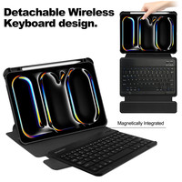 Étui rotatif à 360 degrés en cuir PU acrylique avec clavier sans fil pour 2022 2021 2020 2018 Ipad Pro 12.9 2024 Ipad Air 13 Pro 13