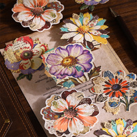 10 Stiker Per Paket Seri Terinspirasi Vintage Stiker Karton Timbul Bertekstur Retro Latar Belakang Jurnal DIY