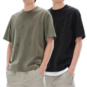 เสื้อยืดคอโอเวอร์ไซส์ทรงหลวม ผ้าคอตตอนหนา 260GSM เป็นมิตรต่อสิ่งแวดล้อม ทอแบบเรียบ สไตล์สตรีทแวร์ ลุคสปอร์ต พรีเมียม - Product Image 3