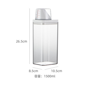 Contenedores herméticos de plástico de 1100ml para arroz, azúcar, nueces, alimentos para mascotas, almacenamiento de <span class=keywords><strong>cereales</strong></span> con tapa blanca para almacenamiento de aperitivos y dulces - Product Image 5