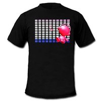 T-shirt unisexe 2022, estival et lumineux avec LED, panneau illuminant, pour homme et femme, avec son usagé, pour soirée Rave