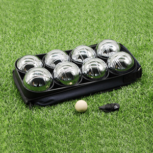 Ensemble <span class=keywords><strong>de</strong></span> 8 boules <span class=keywords><strong>de</strong></span> pétanque argentées <span class=keywords><strong>de</strong></span> 73 mm, boules françaises classiques, <span class=keywords><strong>jeu</strong></span> <span class=keywords><strong>de</strong></span> boules d'extérieur sur gazon, avec emballage en nylon et logo personnalisé - Product Image 2