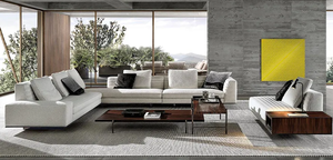 RUNXI minimalista elegante Vintage sala de estar sofá de alto rendimiento tapicería textil diseñador estilo imperio muebles para el hogar - Product Image 4