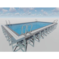 Piscine hors sol en acier inoxydable avec structure en acier pour l'extérieur, kit de piscine avec éclairage